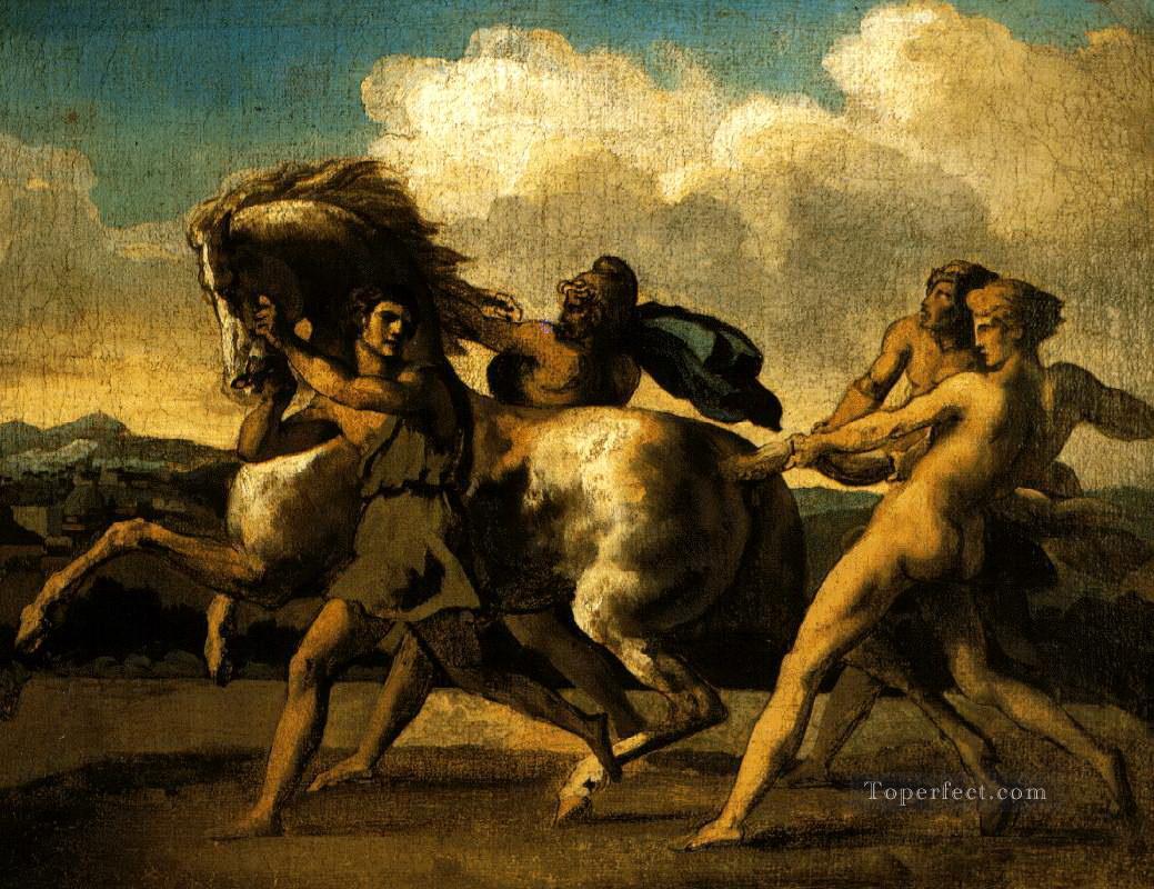 野蛮な馬のレースのための馬の研究を止める奴隷たち 1817油絵